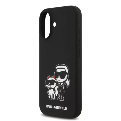 Karl Lagerfeld Liquid Silicone K&CH Sketch MagSafe tok, iPhone 17 - fekete