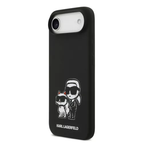 Karl Lagerfeld Liquid Silicone K&CH Sketch MagSafe tok, iPhone Air - fekete