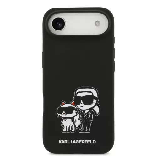 Karl Lagerfeld Liquid Silicone K&CH Sketch MagSafe tok, iPhone Air - fekete