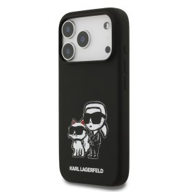   Karl Lagerfeld Liquid Silicone K&CH Sketch MagSafetok, iPhone 17 Pro - fekete