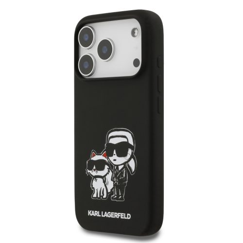 Karl Lagerfeld Liquid Silicone K&CH Sketch MagSafetok, iPhone 17 Pro - fekete