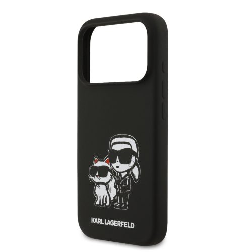 Karl Lagerfeld Liquid Silicone K&CH Sketch MagSafetok, iPhone 17 Pro - fekete