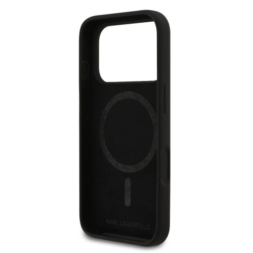 Karl Lagerfeld Liquid Silicone K&CH Sketch MagSafetok, iPhone 17 Pro - fekete