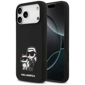   Karl Lagerfeld Liquid Silicone K&CH Sketch MagSafe tok, iPhone 17 Pro Max - fekete