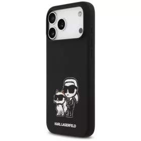   Karl Lagerfeld Liquid Silicone K&CH Sketch MagSafe tok, iPhone 17 Pro Max - fekete