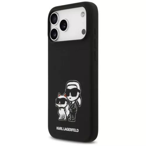 Karl Lagerfeld Liquid Silicone K&CH Sketch MagSafe tok, iPhone 17 Pro Max - fekete