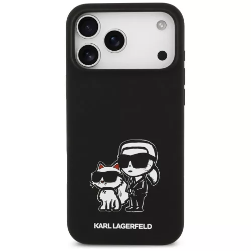 Karl Lagerfeld Liquid Silicone K&CH Sketch MagSafe tok, iPhone 17 Pro Max - fekete