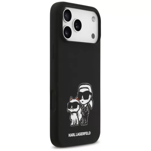 Karl Lagerfeld Liquid Silicone K&CH Sketch MagSafe tok, iPhone 17 Pro Max - fekete