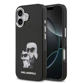   Karl Lagerfeld IML Aquarelle Karl and Choupette tok, iPhone 17 - fekete
