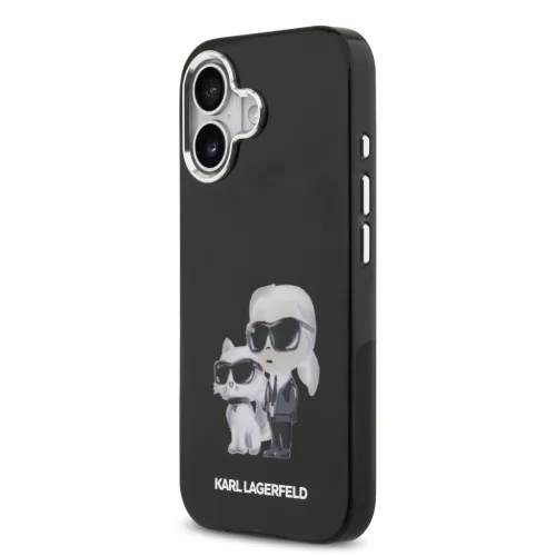 Karl Lagerfeld IML Aquarelle Karl and Choupette tok, iPhone 17 - fekete
