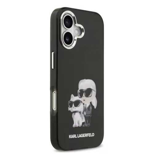 Karl Lagerfeld IML Aquarelle Karl and Choupette tok, iPhone 17 - fekete