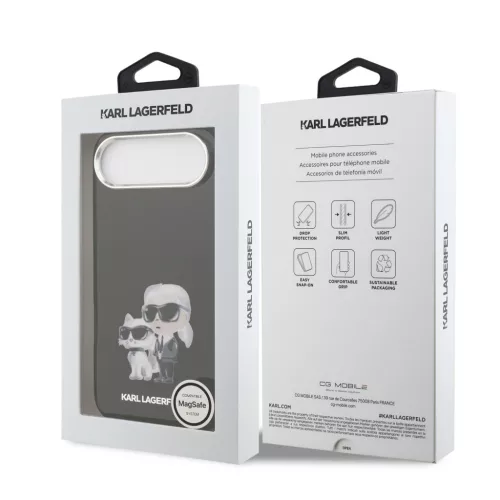 iPhone Air Karl Lagerfeld IML Aquarelle Karl and Choupette tok - fekete