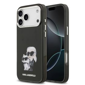   Karl Lagerfeld IML Aquarelle Karl and Choupette tok, iPhone 17 Pro - fekete
