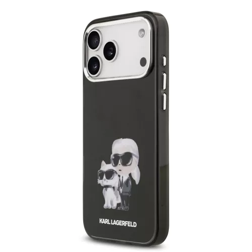 Karl Lagerfeld IML Aquarelle Karl and Choupette tok, iPhone 17 Pro Max - fekete