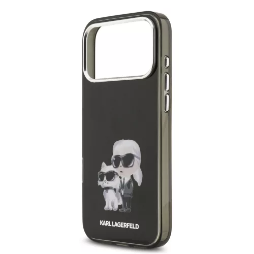 Karl Lagerfeld IML Aquarelle Karl and Choupette tok, iPhone 17 Pro Max - fekete