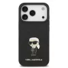Karl Lagerfeld Fixed Glitter Metal Ikonik tok,  iPhone 17 Pro - fekete