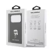 Karl Lagerfeld Fixed Glitter Metal Ikonik tok,  iPhone 17 Pro - fekete
