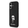 Karl Lagerfeld Liquid Silicone Metal Ikonik iPhone 17 tok – fekete