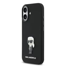   Karl Lagerfeld Liquid Silicone Metal Ikonik iPhone 17 tok – fekete
