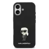 Karl Lagerfeld Liquid Silicone Metal Ikonik iPhone 17 tok – fekete