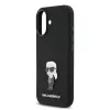 Karl Lagerfeld Liquid Silicone Metal Ikonik iPhone 17 tok – fekete