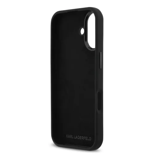 Karl Lagerfeld Liquid Silicone Metal Ikonik iPhone 17 tok – fekete