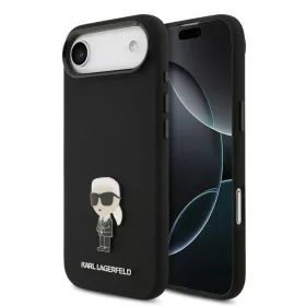   Karl Lagerfeld Liquid Silicone Metal Ikonik iPhone Air tok – fekete