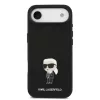 Karl Lagerfeld Liquid Silicone Metal Ikonik iPhone Air tok – fekete