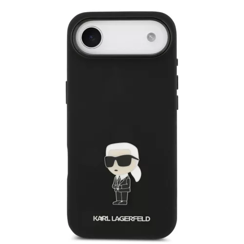 Karl Lagerfeld Liquid Silicone Metal Ikonik iPhone Air tok – fekete