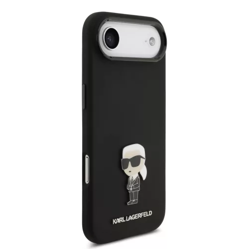 Karl Lagerfeld Liquid Silicone Metal Ikonik iPhone Air tok – fekete