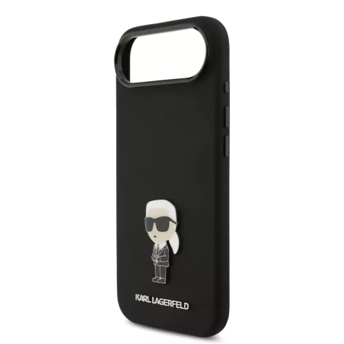 Karl Lagerfeld Liquid Silicone Metal Ikonik iPhone Air tok – fekete