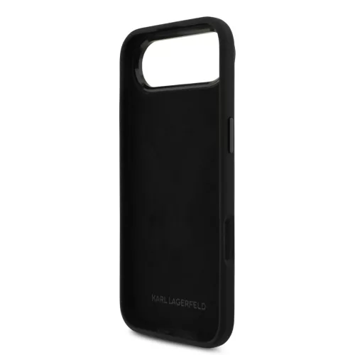 Karl Lagerfeld Liquid Silicone Metal Ikonik iPhone Air tok – fekete
