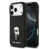 Karl Lagerfeld Liquid Silicone Metal Ikonik tok, iPhone 17 Pro - fekete