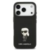 Karl Lagerfeld Liquid Silicone Metal Ikonik tok, iPhone 17 Pro - fekete