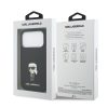Karl Lagerfeld Liquid Silicone Metal Ikonik tok, iPhone 17 Pro - fekete