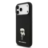 Karl Lagerfeld Liquid Silicone Metal Ikonik tok, iPhone 17 Pro Max - fekete