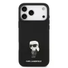 Karl Lagerfeld Liquid Silicone Metal Ikonik tok, iPhone 17 Pro Max - fekete