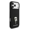 Karl Lagerfeld Liquid Silicone Metal Ikonik tok, iPhone 17 Pro Max - fekete