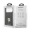 Karl Lagerfeld Liquid Silicone Metal Ikonik tok, iPhone 17 Pro Max - fekete