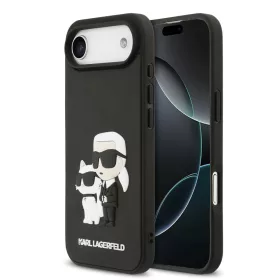   Karl Lagerfeld 3D Rubber Karl and Choupette tok, iPhone Air - fekete