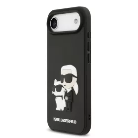   Karl Lagerfeld 3D Rubber Karl and Choupette tok, iPhone Air - fekete