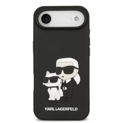 Karl Lagerfeld 3D Rubber Karl and Choupette tok, iPhone Air - fekete