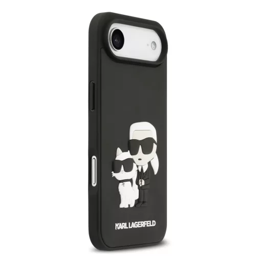 Karl Lagerfeld 3D Rubber Karl and Choupette tok, iPhone Air - fekete