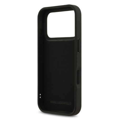 Karl Lagerfeld 3D Rubber Karl and Choupette tok,iPhone 17 Pro - fekete