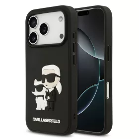   Karl Lagerfeld 3D Rubber Karl and Choupette tok,iPhone 17 Pro Max - fekete