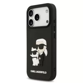   Karl Lagerfeld 3D Rubber Karl and Choupette tok,iPhone 17 Pro Max - fekete