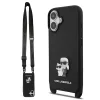 Karl Lagerfeld Saffiano Crossbody Popruh Metal Karl and Choupette tok, iPhone 17 - fekete