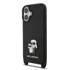 Karl Lagerfeld Saffiano Crossbody Popruh Metal Karl and Choupette tok, iPhone 17 - fekete