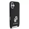 Karl Lagerfeld Saffiano Crossbody Popruh Metal Karl and Choupette tok, iPhone 17 - fekete