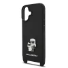 Karl Lagerfeld Saffiano Crossbody Popruh Metal Karl and Choupette tok, iPhone 17 - fekete